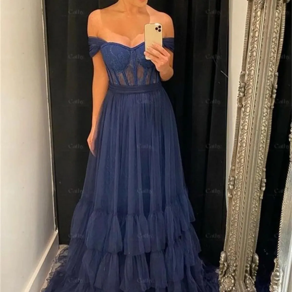 Abito da sera a cuore Abito blu in tulle Abito dolce Victoria a cuore