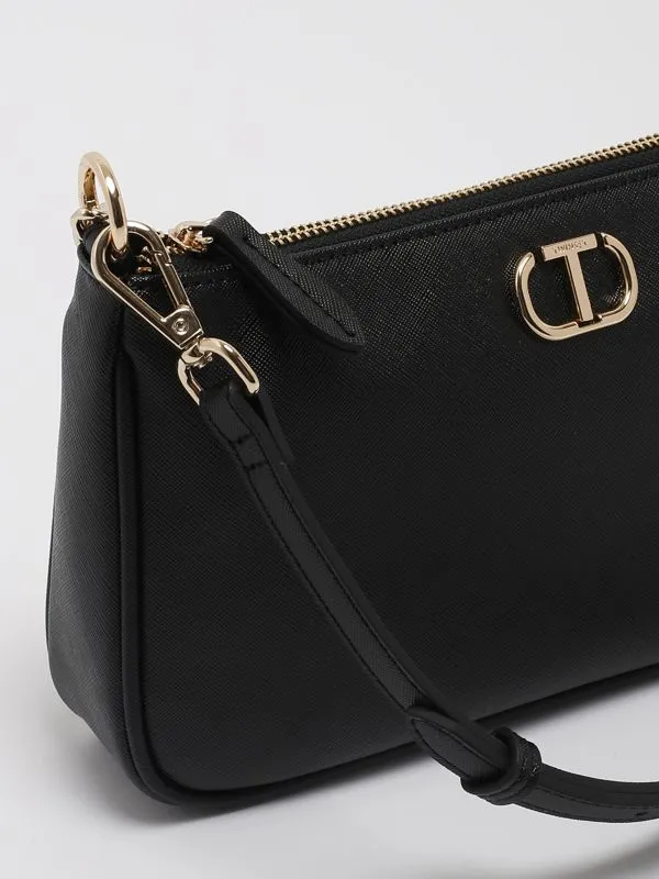 Borsa donna Twinset Mignon in ecopelle con tracolla Nero