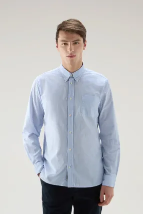 Camicia a righe in misto lino e cotone                                                                                          