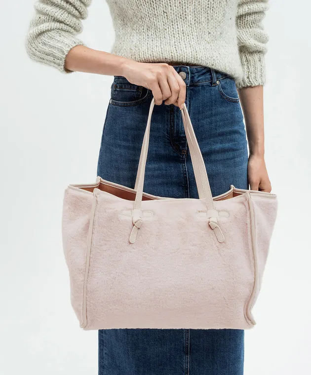 Gianni Chiarini Borsa tote MARCELLA beige con patch logo BS10670TEDDY