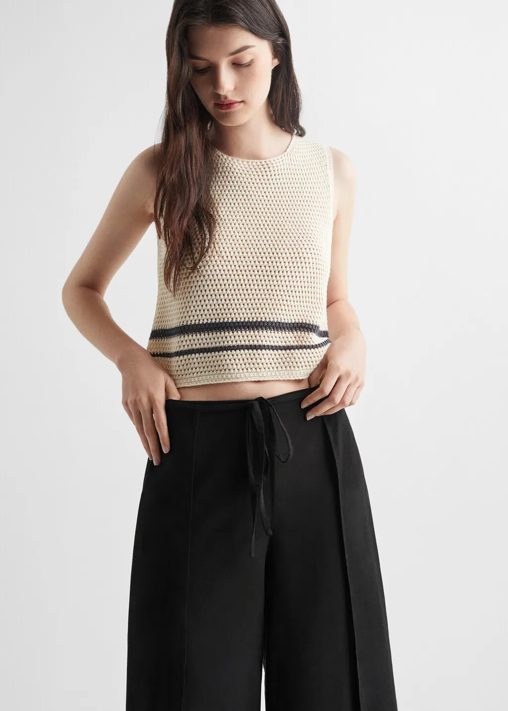 Pantaloni lino spacchi